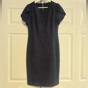 Calvin Klein Midnight Blue Suede Midi Dress